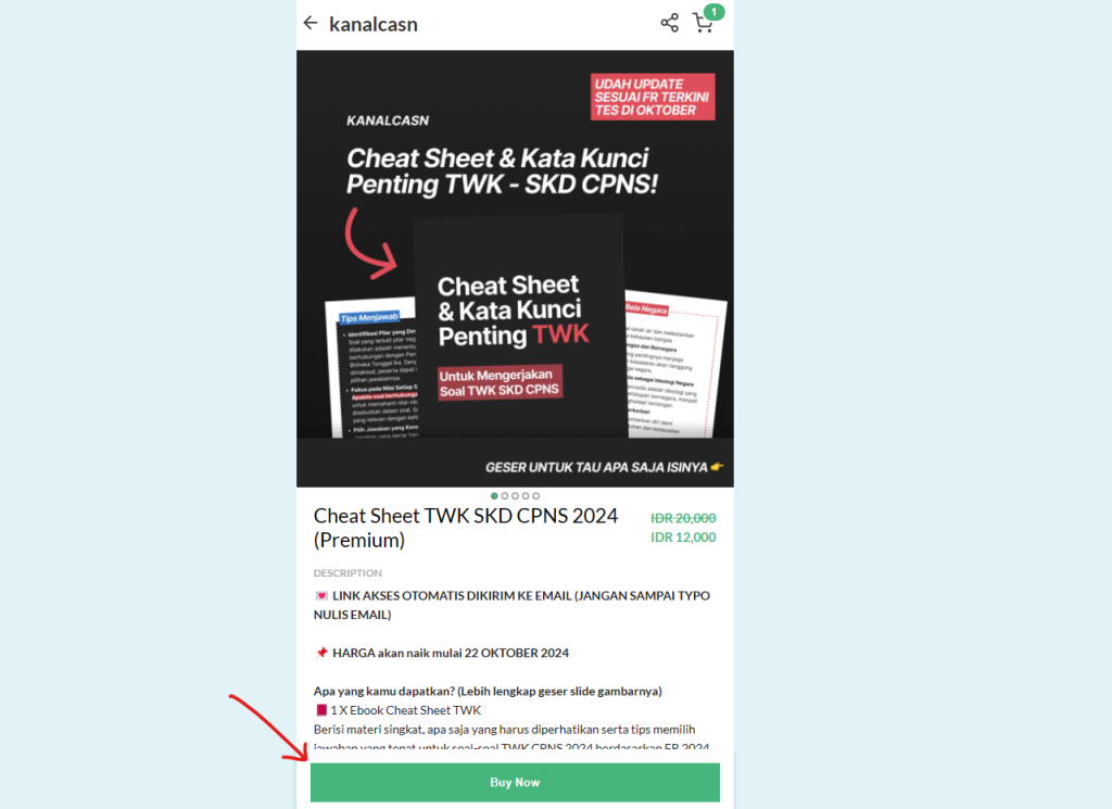 Beli cheat sheet TWK SKD CPNS